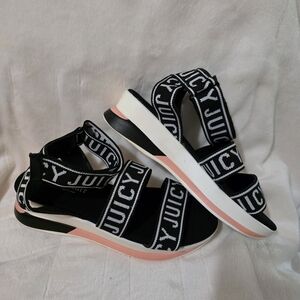 Juicy Couture Black and White Strap Sandals